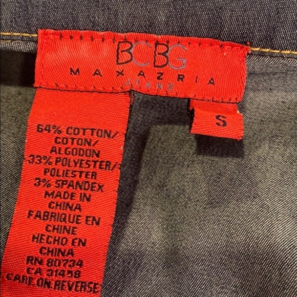 BCBGMAXAZRIA Jeans Chambray Cropped Jacket - Picture 4 of 6